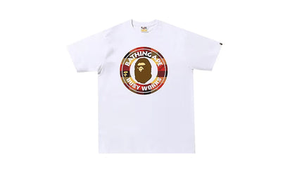 Koszulka BAPE Block Check Busy Works (FW22) White Red