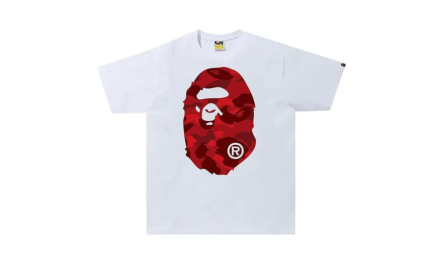 Koszulka Bape Color Camo Big Ape Head Tee White Red