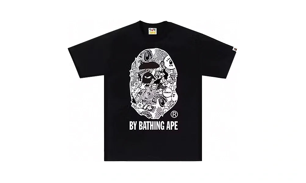 Koszulka BAPE Comic Art Ape Head Black