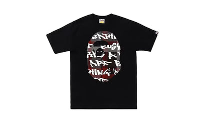 Koszulka BAPE Graffiti Check Big Ape Head Black Black