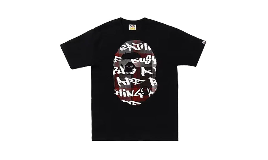 Koszulka BAPE Graffiti Check Big Ape Head Black Black