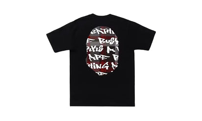 Koszulka BAPE Graffiti Check Big Ape Head Black Black - zdjęcie 2