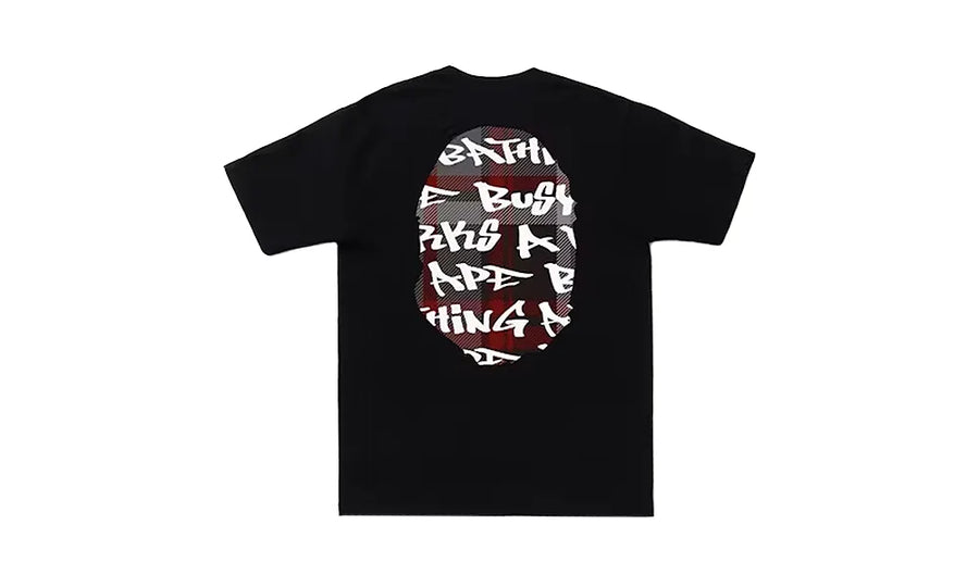 Koszulka BAPE Graffiti Check Big Ape Head Black Black - zdjęcie 2
