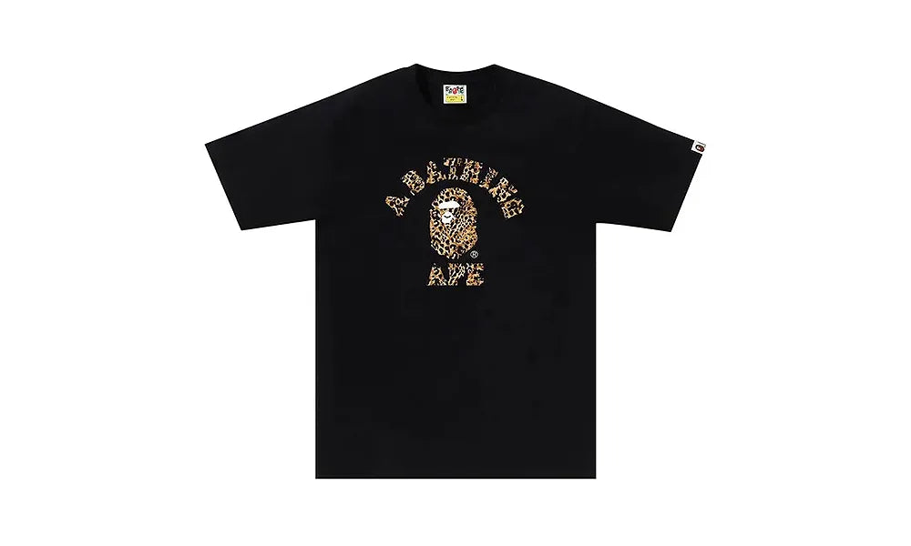 Koszulka BAPE Wild Leopard Pattern College Tee Black Beige