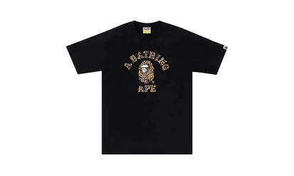 Koszulka BAPE Wild Leopard Pattern College Tee Black Beige