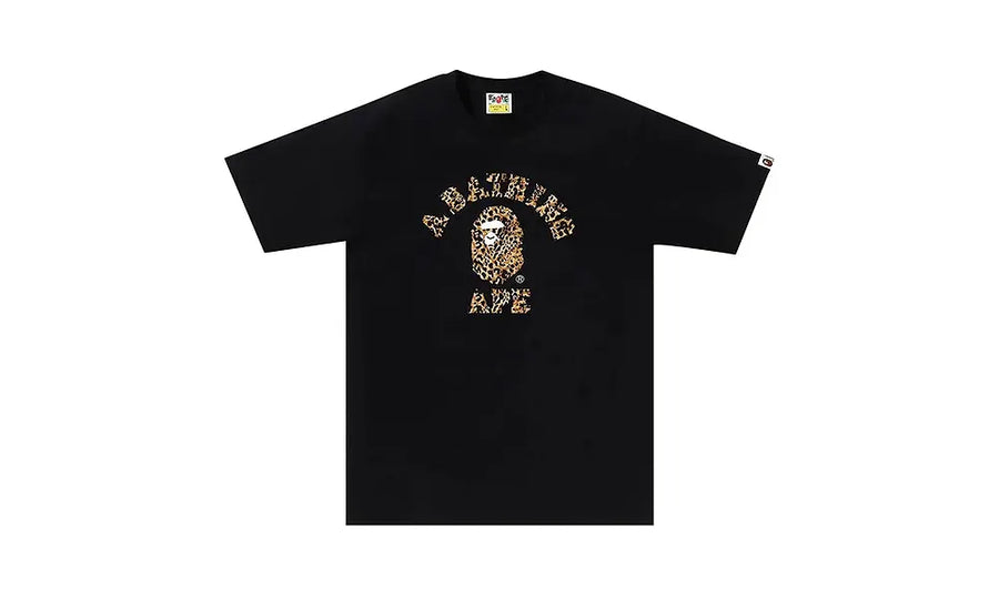 Koszulka BAPE Wild Leopard Pattern College Tee Black Beige