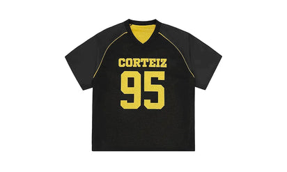 Koszulka Corteiz 95 Reversible Mesh Jersey Black / Yellow - zdjęcie 2