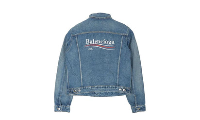 Kurtka Balenciaga Denim Campaign Trucker Blue - zdjęcie 2