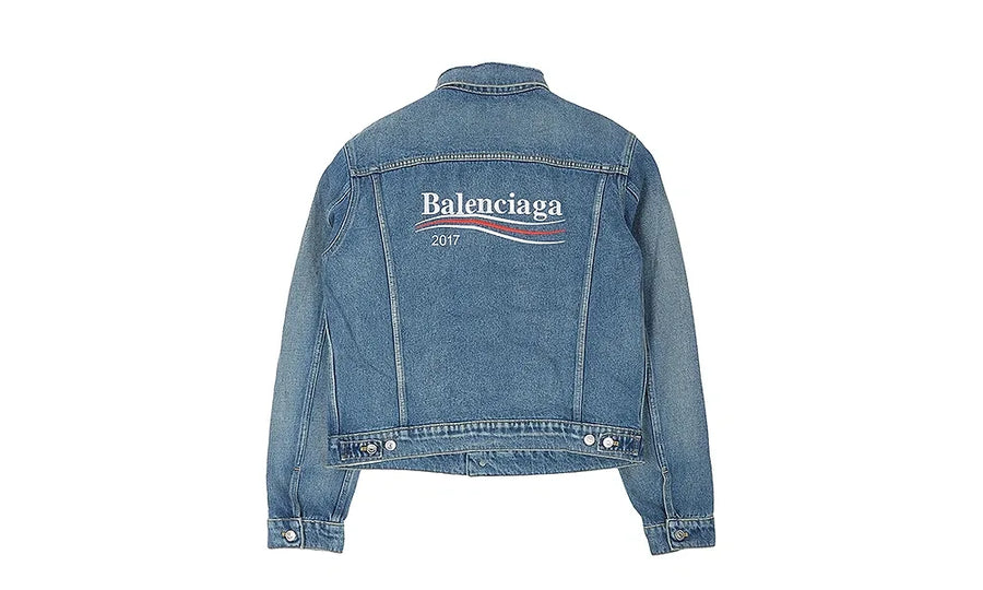 Kurtka Balenciaga Denim Campaign Trucker Blue - zdjęcie 2