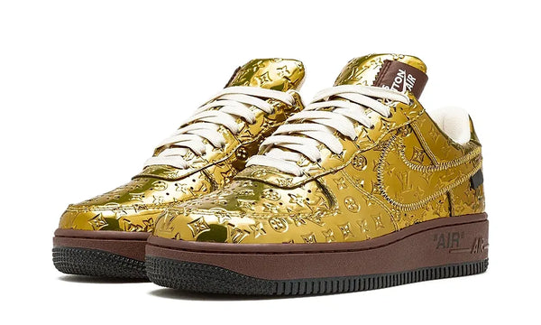Louis Vuitton Nike Air Force 1 Low By Virgil Abloh Metallic Gold - Louis Vuitton Nike Air Force 1 Low By Virgil Abloh Metallic Gold - zdjęcie 2