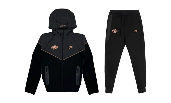 Nike Sportswear x Central Cee Syna World Tech Fleece Hoodie & Joggers Set Black/Metallic Red Bronze