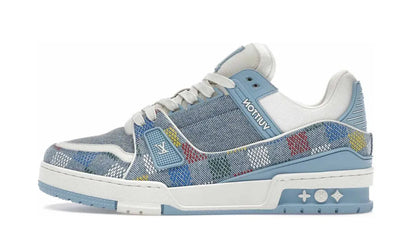 Louis Vuitton Louis Vuitton LV Trainer Denim Demier biały-niebieski - widok główny z boku | Saturaise.com