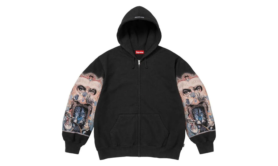 Supreme Michael Jackson Dangerous Zip Up Hooded Sweatshirt Black