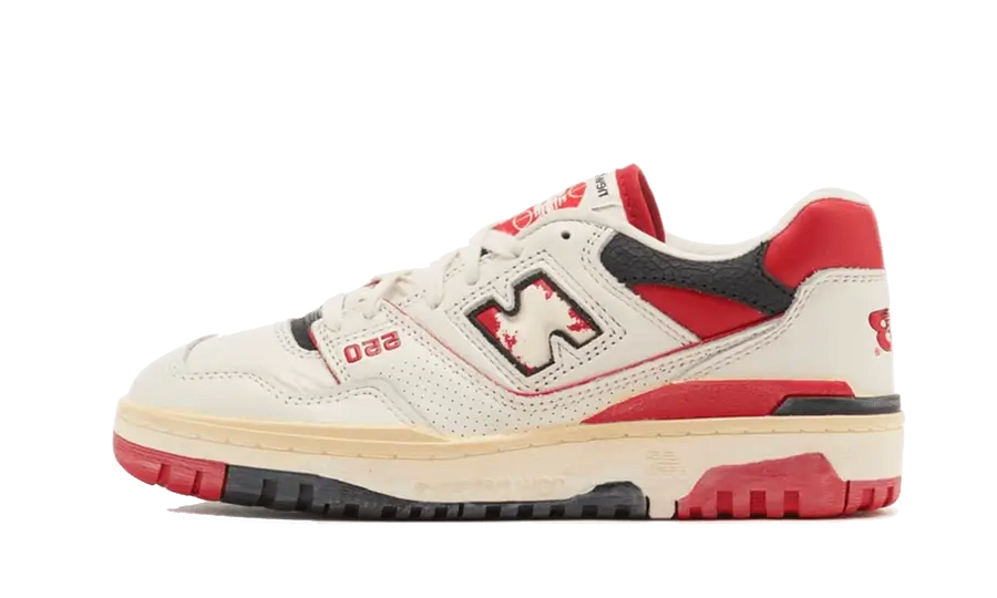 New Balance 550 Vintage Red czarny-czerwony - widok główny z boku | Saturaise.com