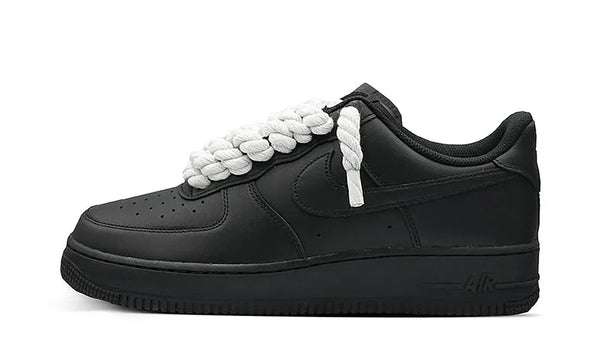 Nike Air Force 1 Low Black Rope Laces White