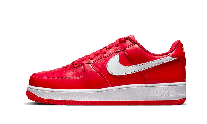 Nike Air Force 1 Low Retro Since ’82 University Red biały-czerwony - widok główny z boku | Saturaise.com
