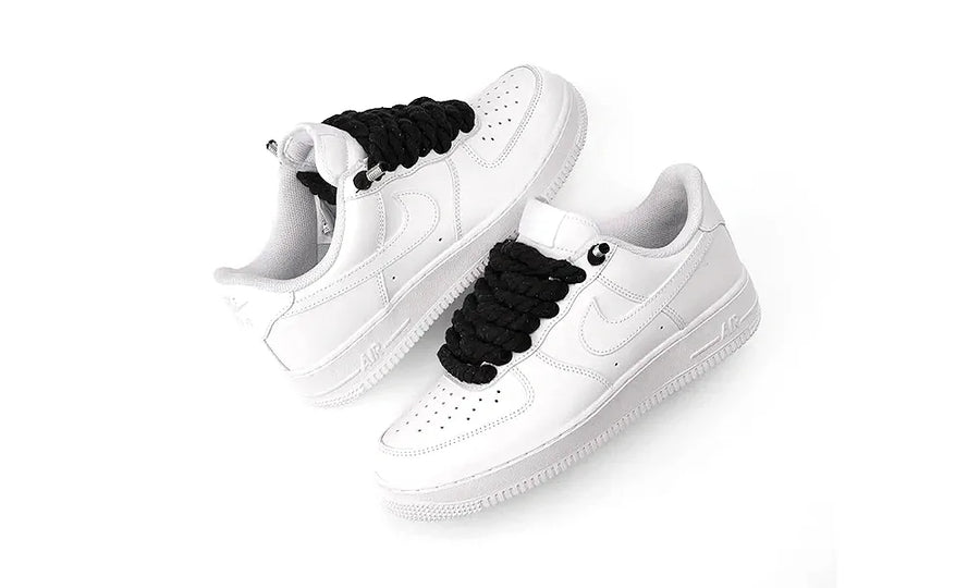 Nike Air Force 1 Low White Rope Laces Black - zdjęcie 2