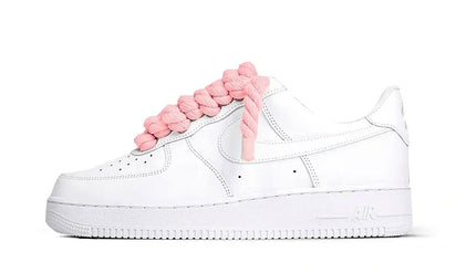 Nike Air Force 1 Low White Rope Laces Pink