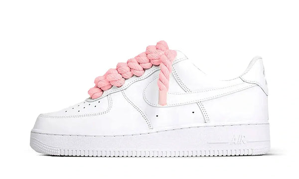 Nike Air Force 1 Low White Rope Laces Pink