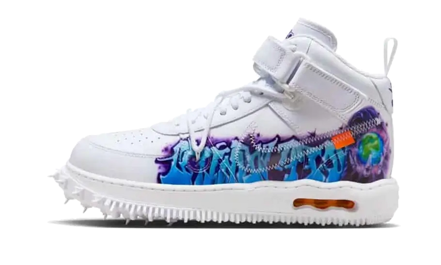 Nike Air Force 1 Mid SP Off-White Graffiti - widok główny z boku - Streetwear