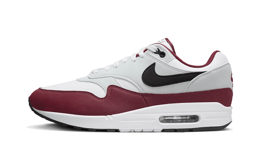 Nike Air Max 1 Dark Team Red czarny-biały - widok główny z boku | Saturaise.com