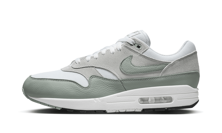 Nike Air Max 1 White Mica Green czarny-biały - widok główny z boku | Saturaise.com