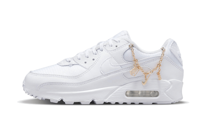Nike Air Max 90 Lucky Charm White biały-złoty - widok główny z boku | Saturaise.com