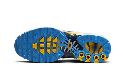 Buty Nike Air Max Plus University Blue Topaz Gold - widok z przodu - Rozmiary EU