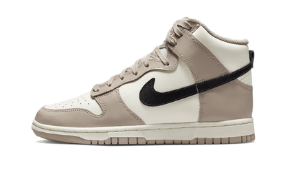 Nike Dunk High Fossil Stone czarny-biały - widok główny z boku | Saturaise.com