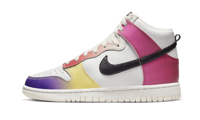 Nike Dunk High Multi-Color Gradient czerwono-czarny - widok główny z boku | Saturaise.com