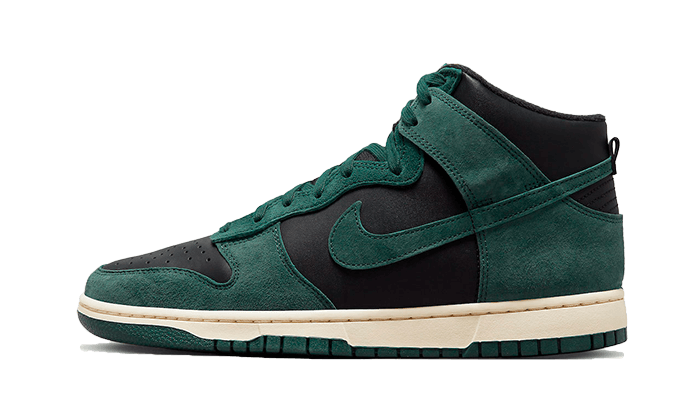 Nike Dunk High Retro PRM Faded Spruce czarny - widok główny z boku | Saturaise.com