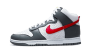 Nike Dunk High Embossed Basketball Grey Red biały-czerwony - widok główny z boku | Saturaise.com