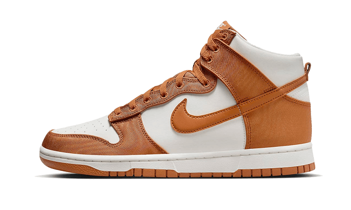 Nike Dunk High Satin Curry czarny-biały - widok główny z boku | Saturaise.com