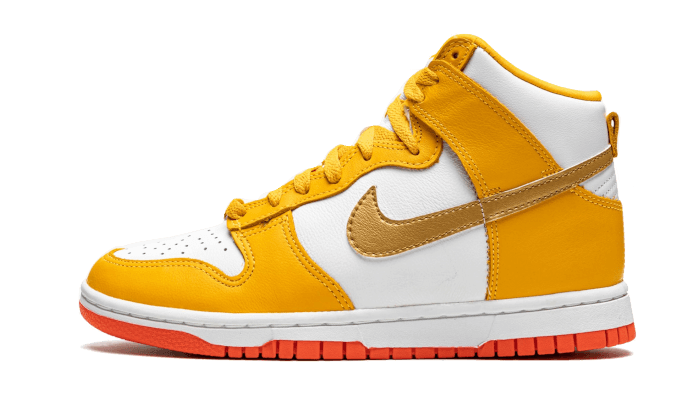Nike Dunk High University Gold biały-złoty - widok główny z boku | Saturaise.com