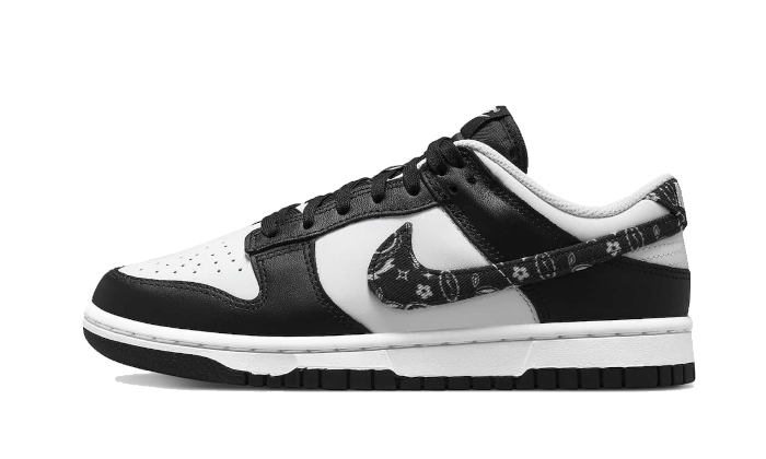 Nike Dunk Low Paisley Black czarny-biały - widok główny z boku | Saturaise.com