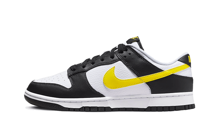 Nike Dunk Low Black Yellow White czarny-biały - widok główny z boku | Saturaise.com