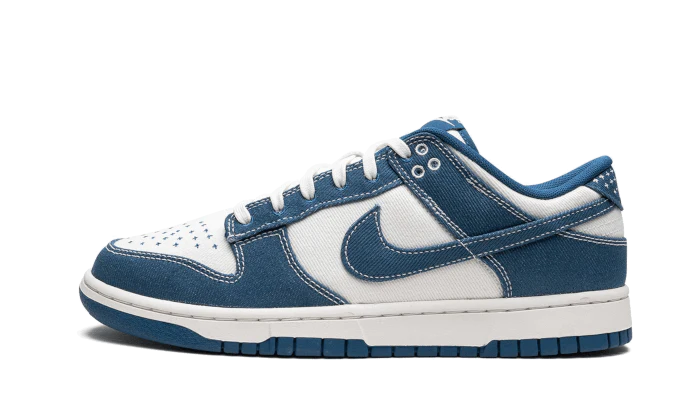 Nike Dunk Low Industrial Blue Sashiko biały-niebieski - widok główny z boku | Saturaise.com