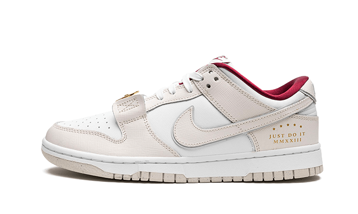 Nike Dunk Low Just Do It White Phantom biały - widok główny z boku | Saturaise.com
