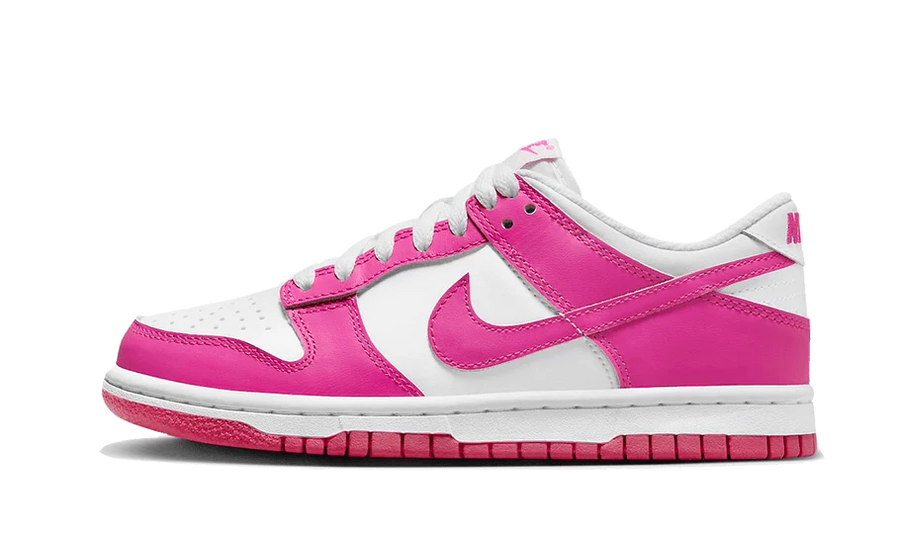 Nike Dunk Low Laser Fuchsia biały - widok główny z boku | Saturaise.com