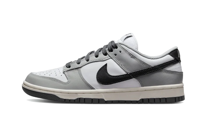 Nike Dunk Low Light Smoke Grey czarny-biały - widok główny z boku | Saturaise.com