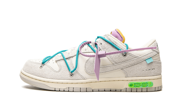 Nike Dunk Low Off-White Lot 36 biało-pomarańczowy - widok główny z boku | Saturaise.com