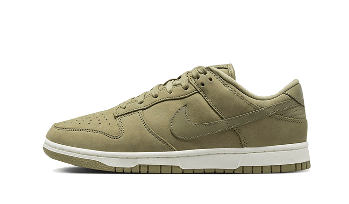 Nike Dunk Low PRM Neutral Olive biały-czerwony - widok główny z boku | Saturaise.com