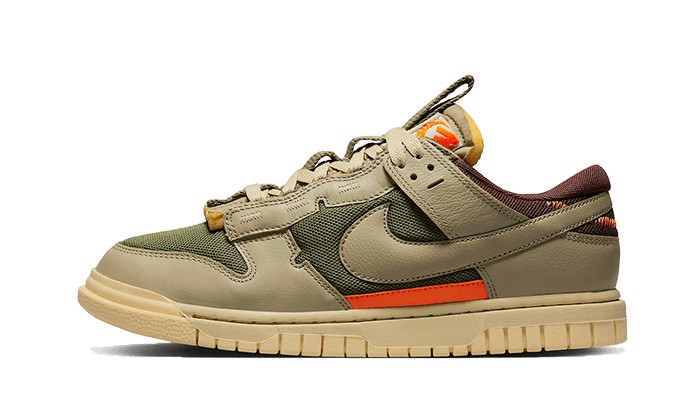 Nike Dunk Low Remastered Medium Olive czerwony-zielony - widok główny z boku | Saturaise.com