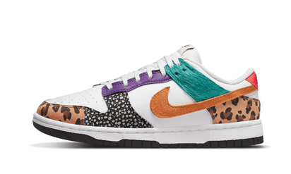 Nike Dunk Low Safari Mix biały-fioletowy - widok główny z boku | Saturaise.com
