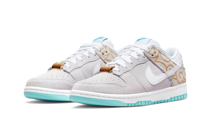 Kup oryginalne Dunk Low SE Barber Shop Grey DH7614-500 - widok z drugiego boku - Sneakersy
