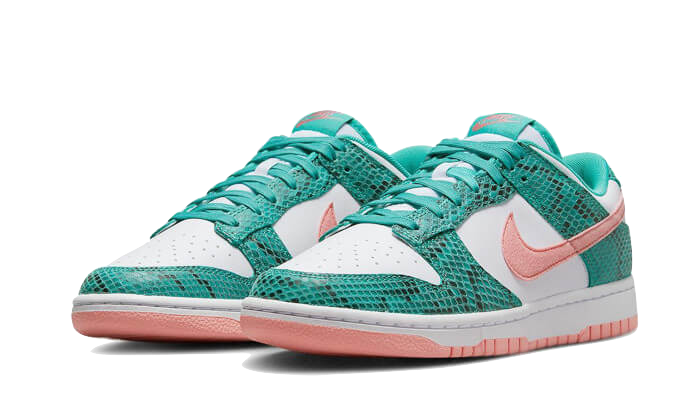 Kup oryginalne Dunk Low Snakeskin Washed Teal Bleached Coral DR8577-300 - widok z drugiego boku - Sneakersy