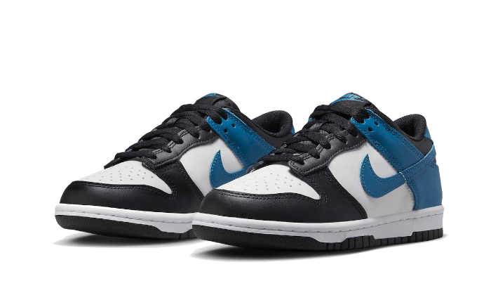 Kup oryginalne Dunk Low White Blue Black DH9765-104 - widok z drugiego boku - Sneakersy