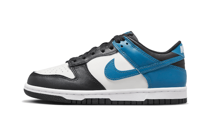 Nike Dunk Low White Blue Black czarny-biały - widok główny z boku | Saturaise.com