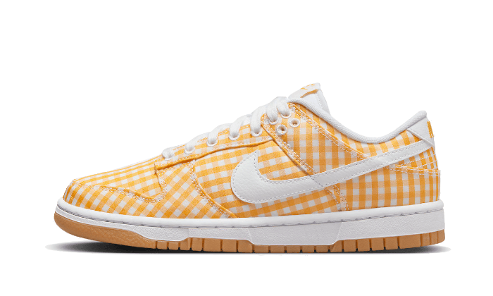 Nike Dunk Low Yellow Gingham biały-czerwony - widok główny z boku | Saturaise.com