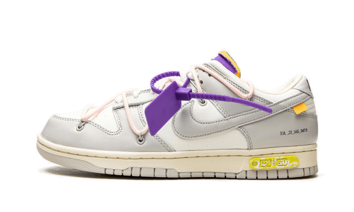 Nike Dunk Low Off-White Lot 24 biało-pomarańczowy - widok główny z boku | Saturaise.com